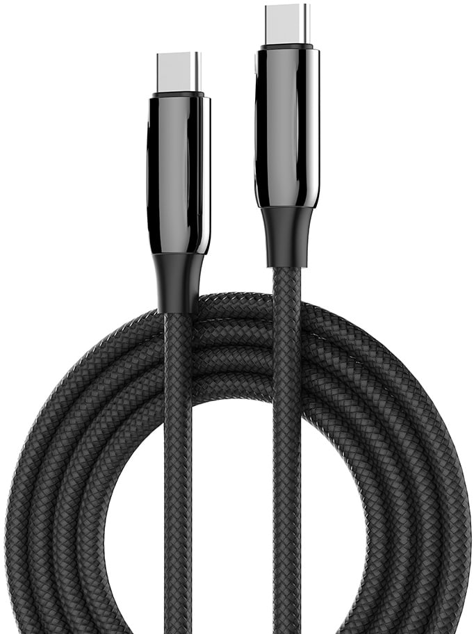 Кабель синхронізації даних Colorway Type-C - Type-C (PVC+Aluminum Alloy) (PD Fast Charging 240W) 5А 2м Black (CW-CBPDCC070-BK) - Фото 1