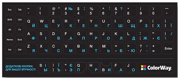 Фото - Наклейки на клавиатуру Colorway White/Blue (CW-BWBL)