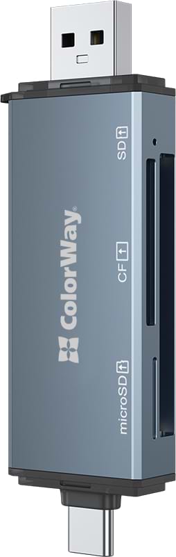 Фото - Кардрідер Colorway USB 2.0/USB-C to CF/SD/MicroSD (CW-CR-01) Фото - Кардрідер Colorway USB 2.0/USB-C to CF/SD/MicroSD (CW-CR-01)