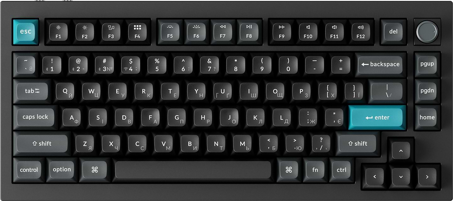 Клавіатура бездротова Keychron Q1 Ultra Red Switch Black RGB (Q1U-M1-UA)