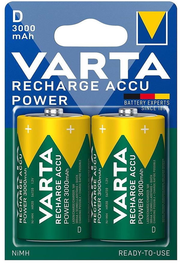 Фото - Аккумулятор Varta NI-MH Power D(LR20) 3000mAh 2 шт. (56720101402)