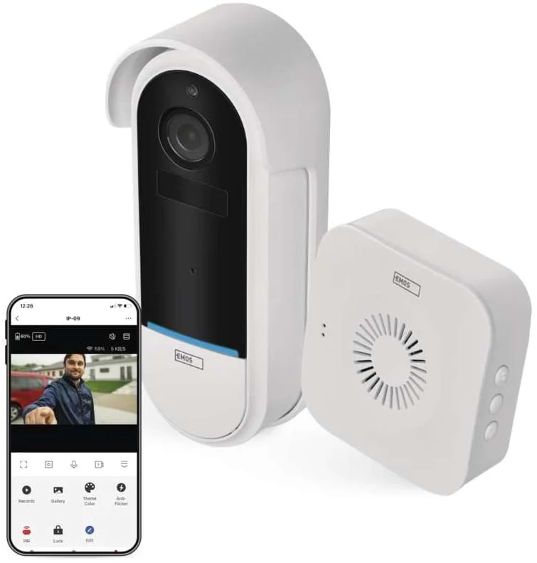 Бездротовий дверний дзвінок EMOS відеодзвінок H4032 GoSmart на акумуляторі з Wi-Fi