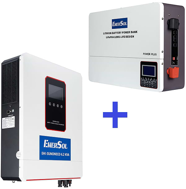 Фото - Инвертор гибридный солнечный EnerSol EHI-SUNONECO6.2KW+EB-SK-51.2 (6.2 кВт,51.2 В)