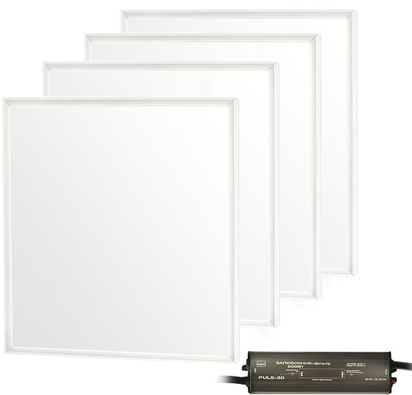 Фото - Светодиодный светильник EVROLIGHT c 4-х панелей PANEL-36 4000K + Предохранитель ЕВРОСВЕТ PULS-30 (000040972)