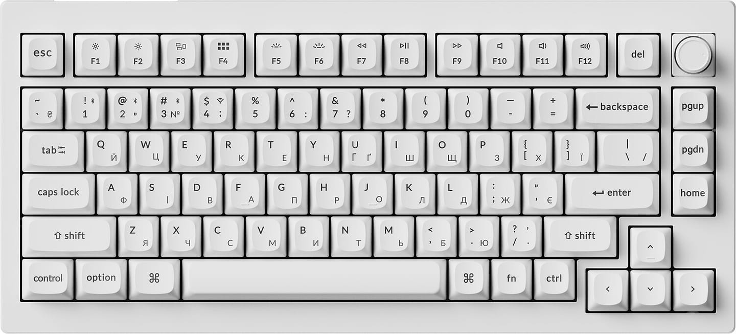 Клавіатура бездротова Keychron V1 Ultra Red Switch White RGB (V1U-F1-UA)