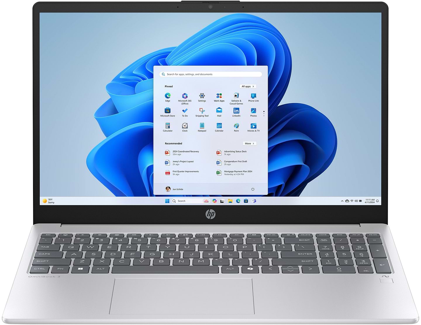 Ноутбук HP OmniBook 3 15-fn0010ua (BV5V6EA) Glacier Silver - Фото 1