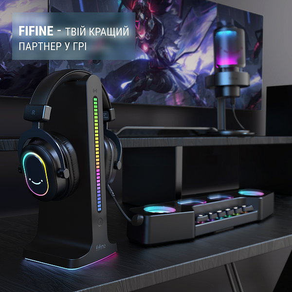 Фото - Гарнитура проводная игровая Fifine Black RGB (H6)