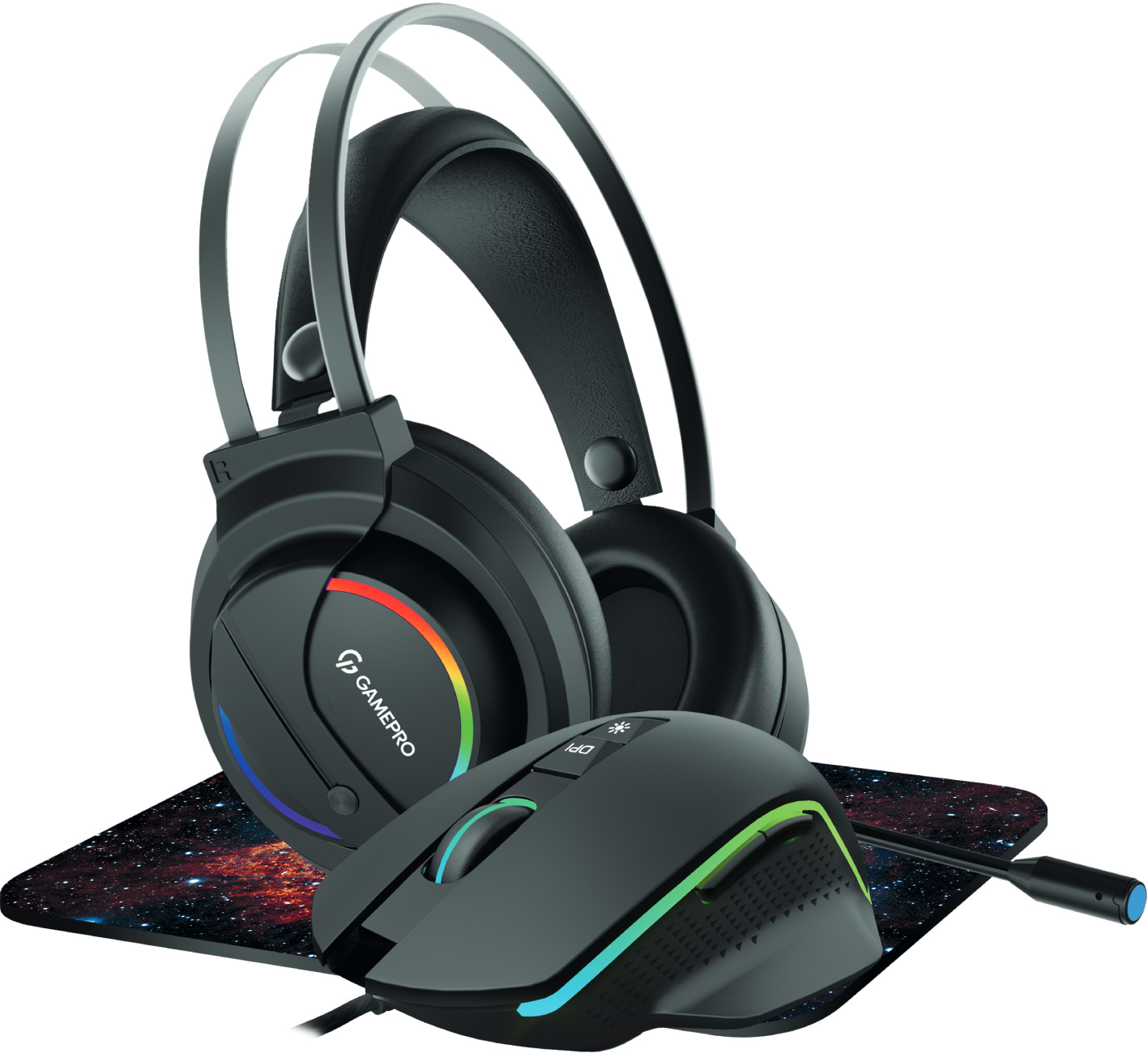 Миша дротова ігрова GamePro Gameset 3in1 GS890USB (+ навушники та килимок) - Фото 1