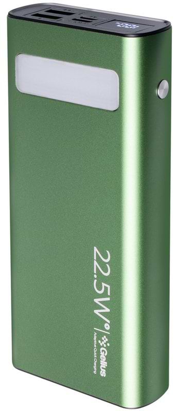 Фото - Батарея мобільна Gelius Lightstone GP-PB300i 20000mAh QC+PD 22.5W Green (99033)