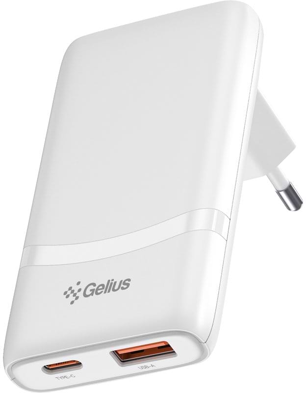 Мережевий зарядний пристрій Gelius VoltX GP-HC067 GaN 65W 1USB + 1Type-C White (101284)