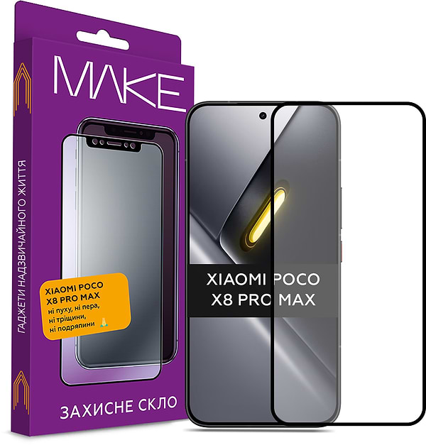 Фото - Захисне скло для смартфону MAKE For Xiaomi Poco X8 Pro Max (MGF-XPX8PM) Фото - Захисне скло для смартфону MAKE For Xiaomi Poco X8 Pro Max (MGF-XPX8PM)