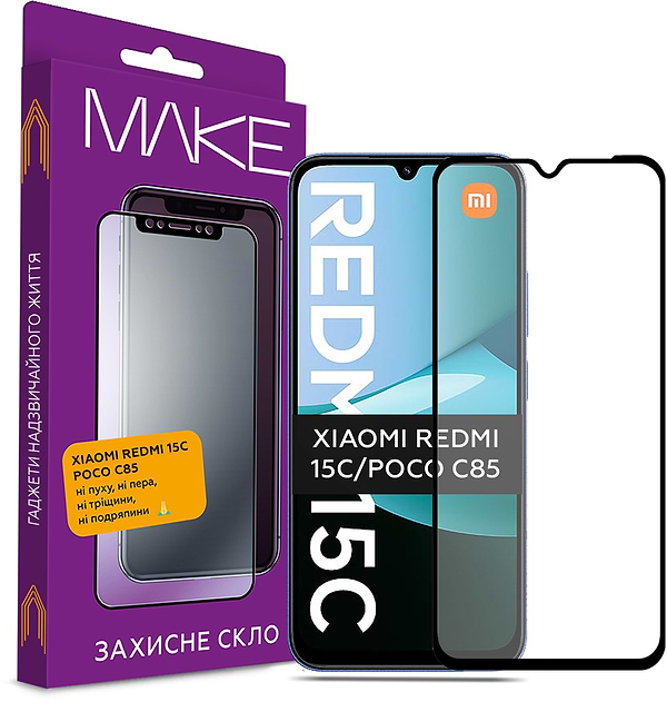 Фото - Захисне скло для смартфону MAKE FCFG for Xiaomi Redmi 15C/Poco C85 (MGF-XR15C)
