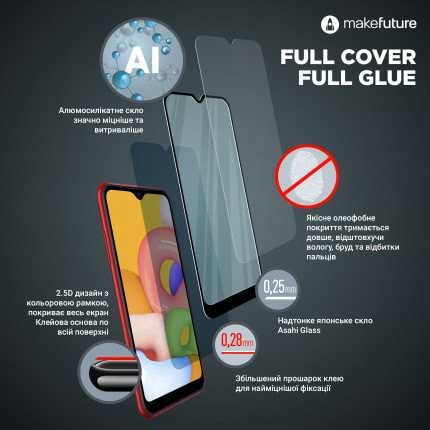 Фото - Захисне скло для смартфону MAKE Full Cover Full Glue Apple iPhone 14 Pro (MGF-AI14P)