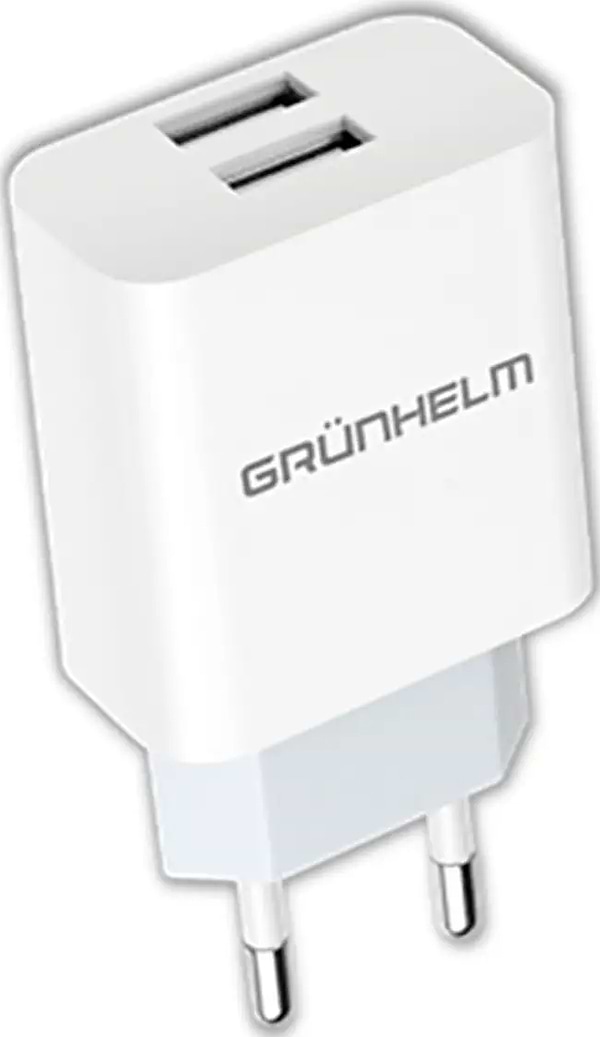 Фото - Сетевое зарядное устройство Grunhelm GWC-02 2xUSB White Фото - Сетевое зарядное устройство Grunhelm GWC-02 2xUSB White