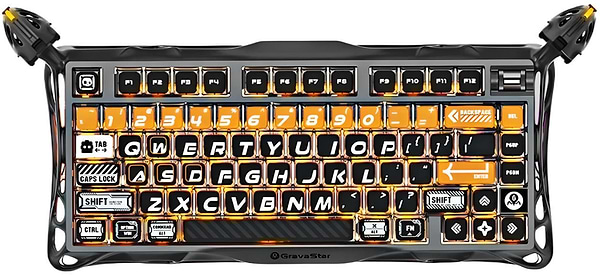 Фото - Клавіатура бездротова ігрова GravaStar Mercury K1 Pro 80keys, GravaStar x Kailh Speedy Mint, BT/WL/USB, CyberFlare (GS_K1_PRO_BO_BLK)