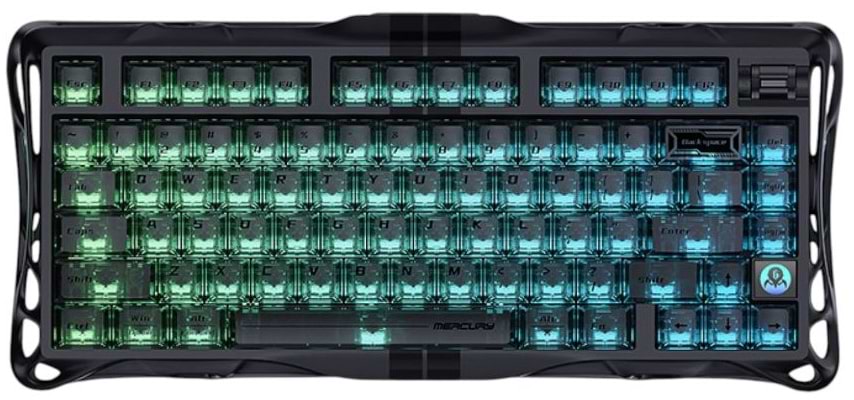 Клавіатура дротова ігрова GravaStar Mercury V75 80keys, Magnetic Jade Pro, 8K, USB-A, RGB, Stealth Black (GS_V75_BLK)