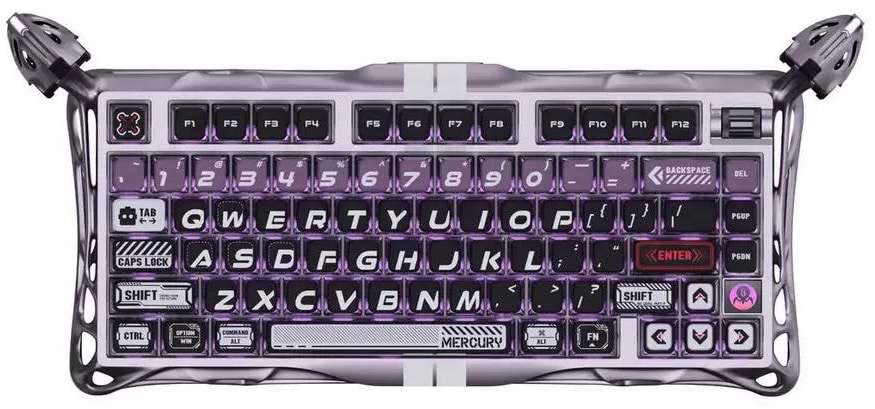 Клавіатура дротова ігрова GravaStar Mercury V75 Pro 80keys, Magnetic Jade Gaming, 8K, USB-A, RGB, Iron Purple (GS_V75_PRO_PL)