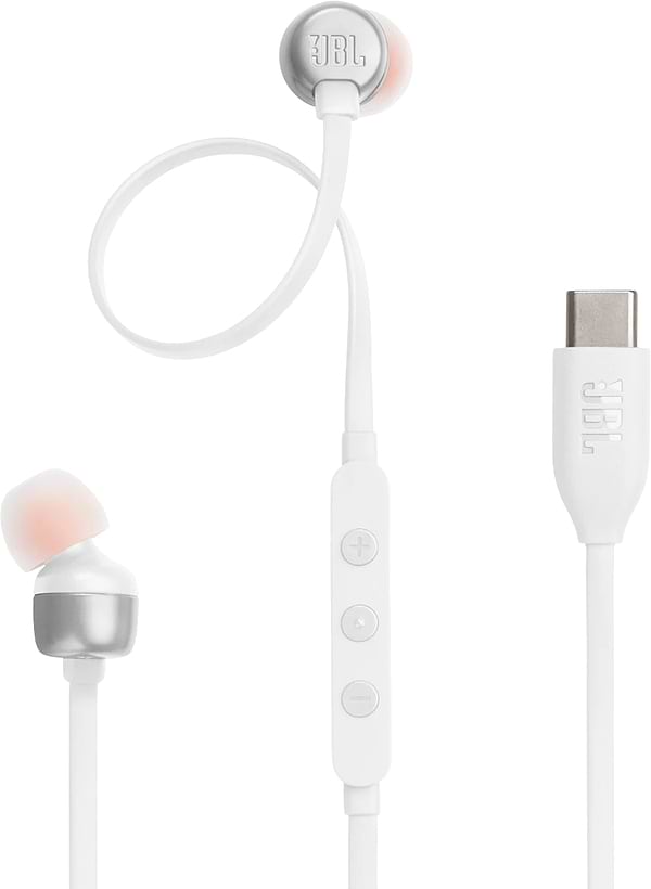 Фото - Навушники вкладиші дротові JBL Tune 310C USB-C White (JBLT310CWHT)
