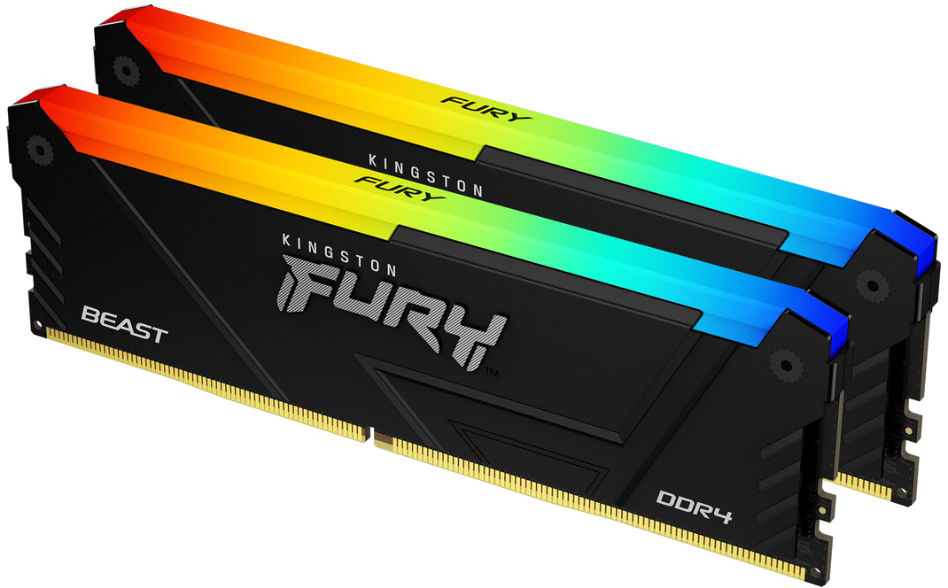 Память DDR Kingston 32GB 3200MT/s DDR4 CL16 DIMM (Kit of 2) 1Gx8 FURY (KF432C16BB12AK2/32WP) - Фото 1