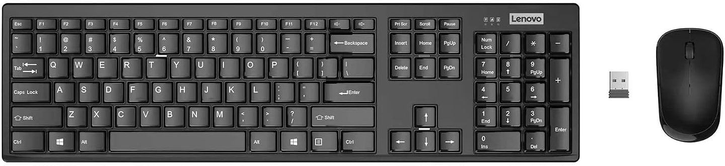 Купити Клавіатура + миша бездротова Lenovo 100 USB-A Wireless Combo Keyboard and Mouse (GX31Q28916) - Фото 1 Клавіатура + миша бездротова Lenovo 100 USB-A Wireless Combo Keyboard and Mouse (GX31Q28916) - Фото 1