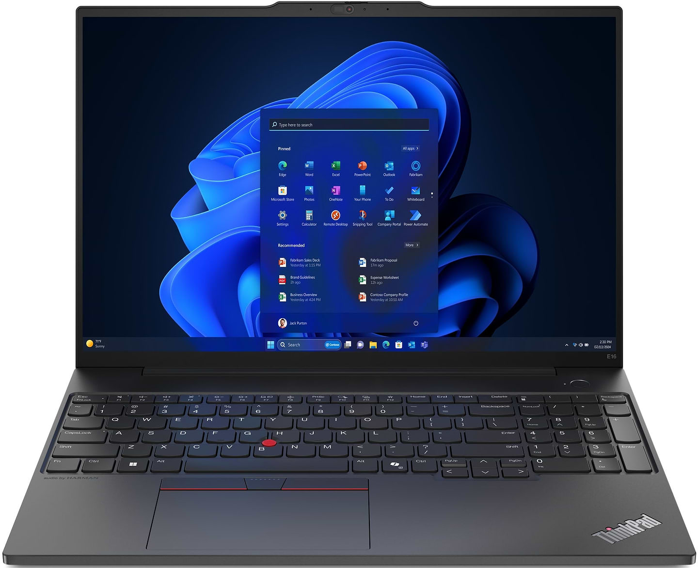 Ноутбук Lenovo ThinkPad E16 Gen 2 (21MBS45P00) Graphite Black - Фото 1
