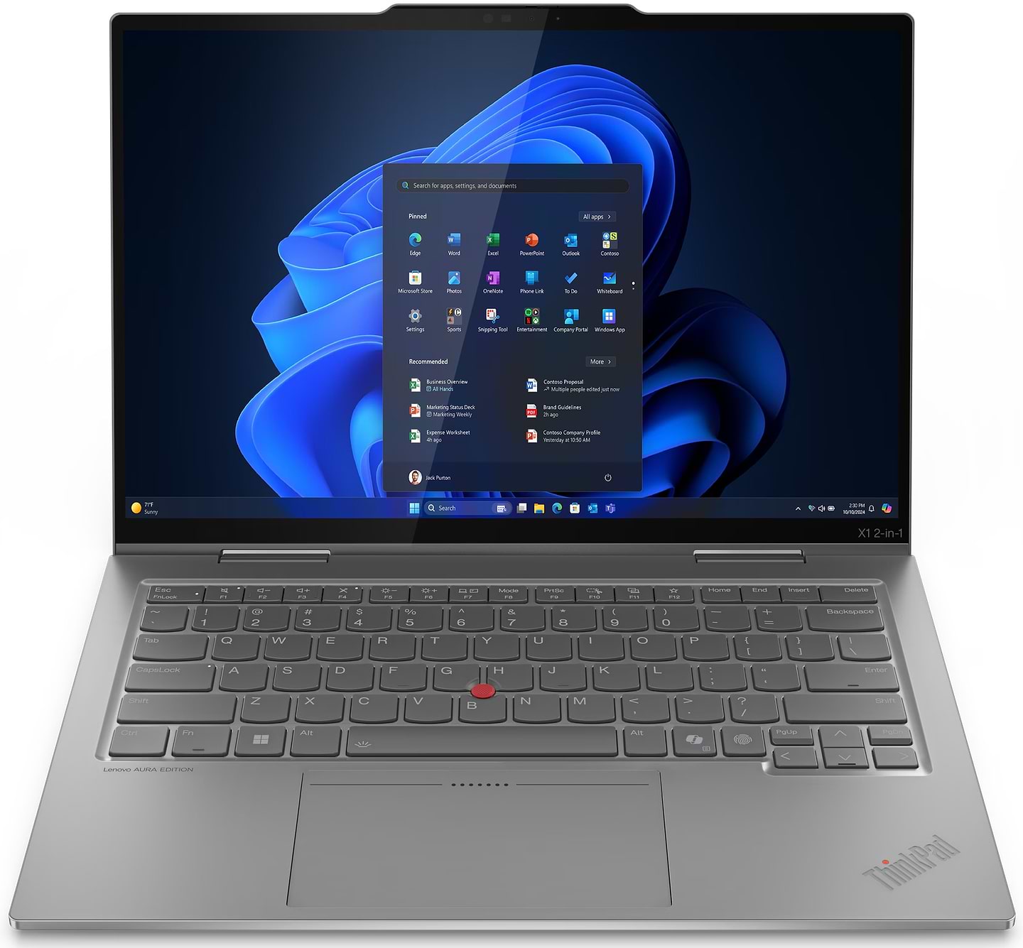 Ноутбук Lenovo ThinkPad X1 2-in-1 G10 (21NVS0LJ00) Silver - Фото 1