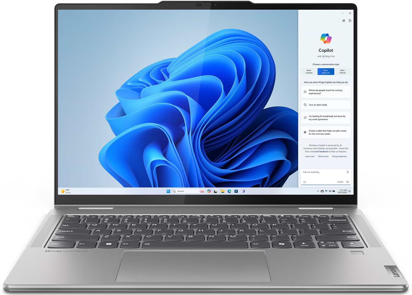 Ноутбук Lenovo Yoga 7 2 in 1 14AHP9 (83DK0093RA) Arctic Grey - Фото 1