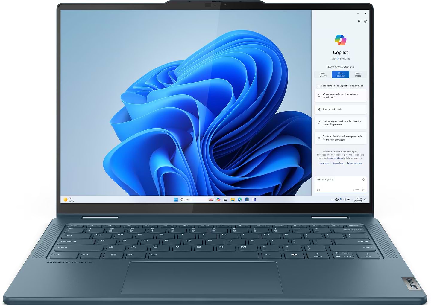 Ноутбук Lenovo Yoga 7 2-in-1 14IML9 (83DJ00CCRA) Tidal Teal - Фото 1
