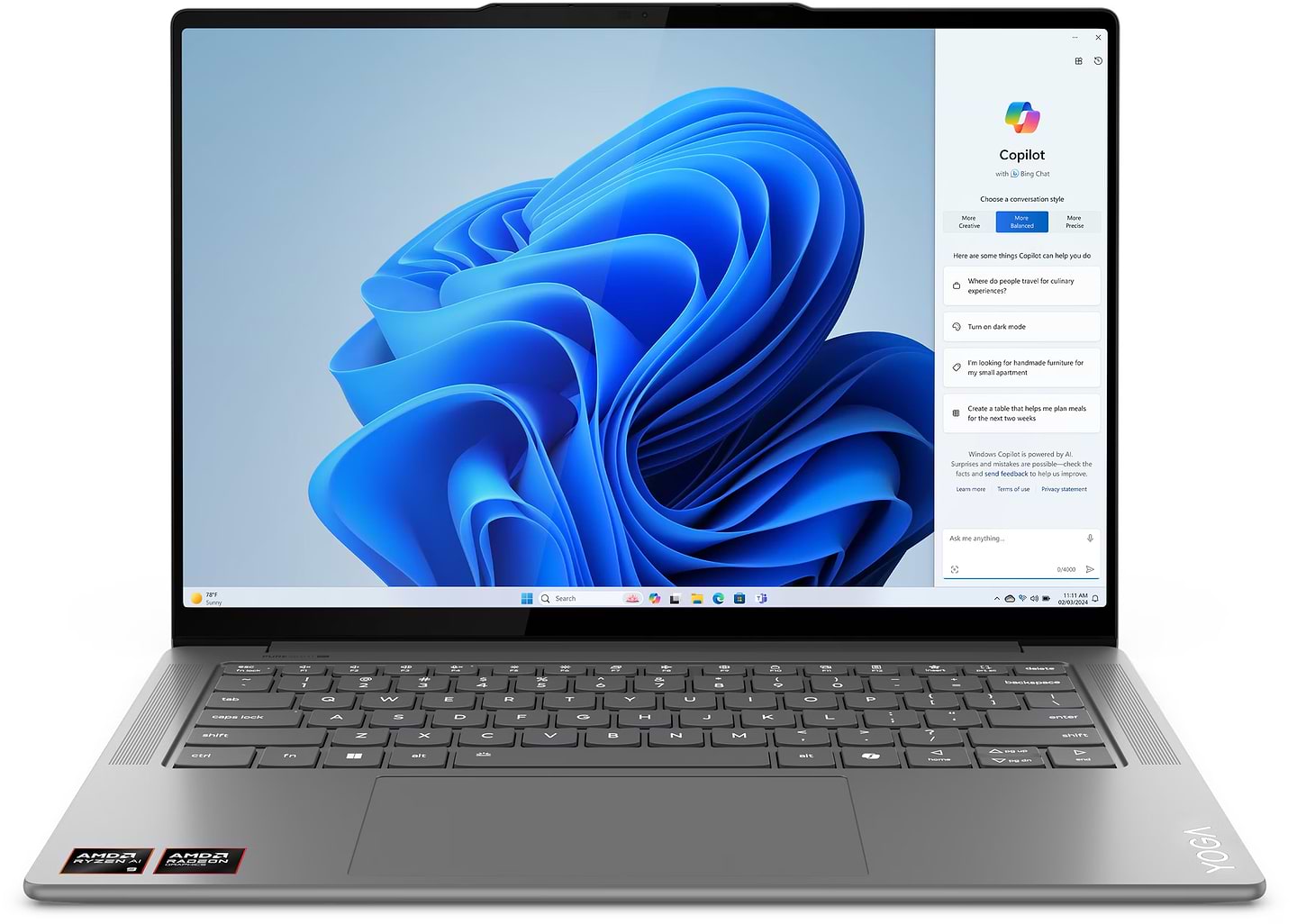 Ноутбук Lenovo Yoga Pro 7 14ASP9 (83HN0021RA) Luna Grey - Фото 1