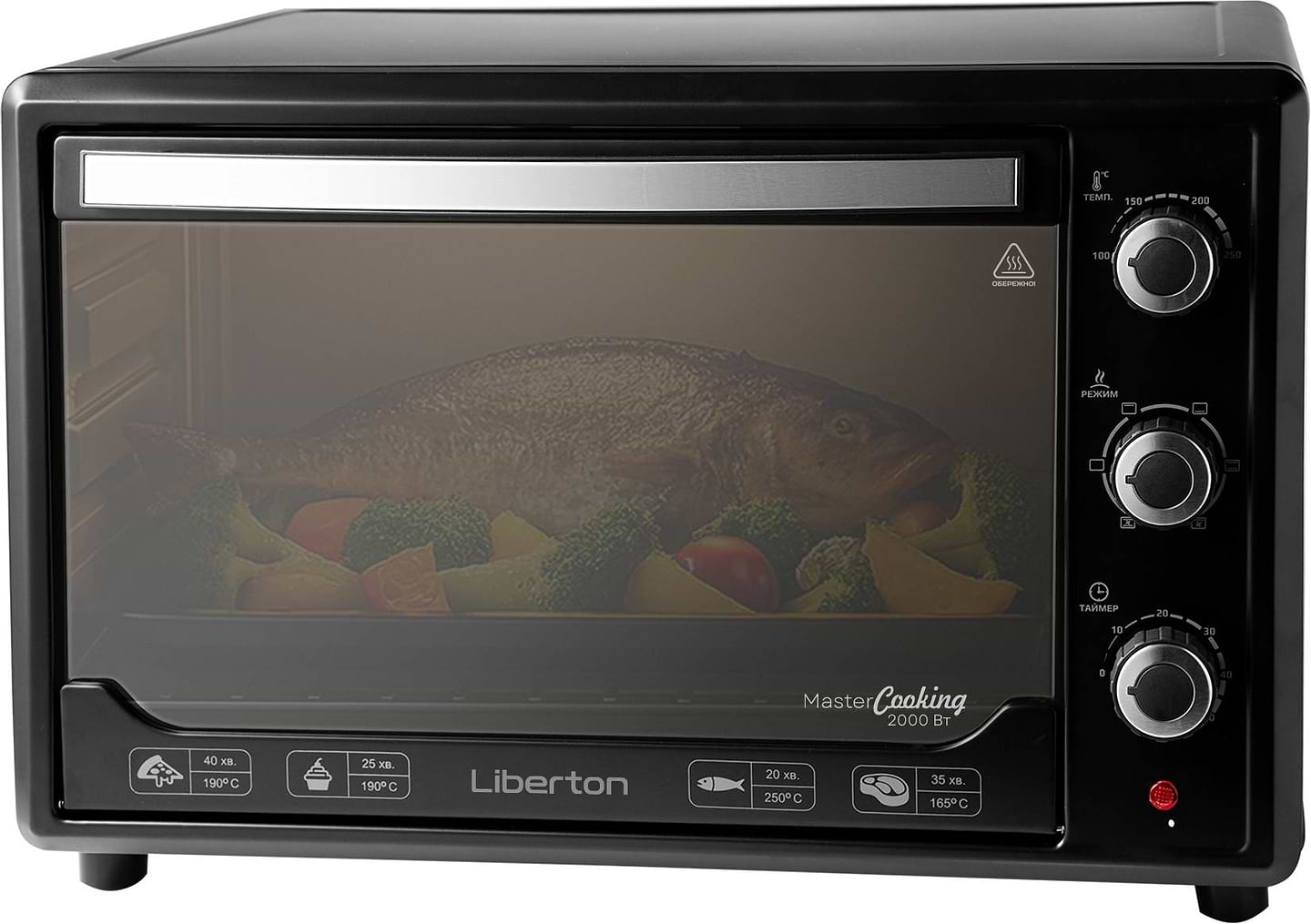 Піч електрична Liberton LEO-480 Black Mirror - Фото 1