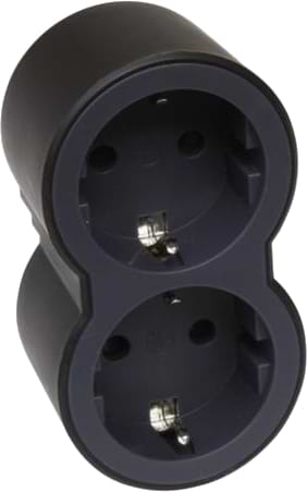 Разветвитель 220В Legrand 2 sockets Black (694517)