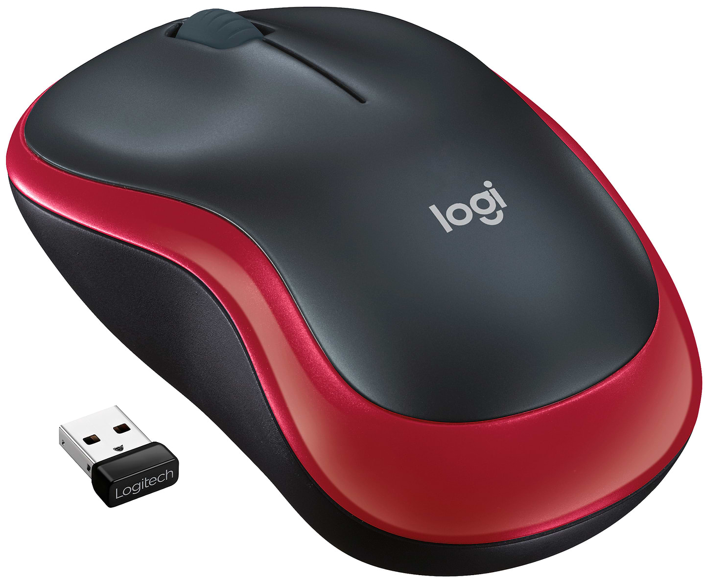 Мышь беспроводная Logitech M185 WL Red 910-002240 - Фото 1