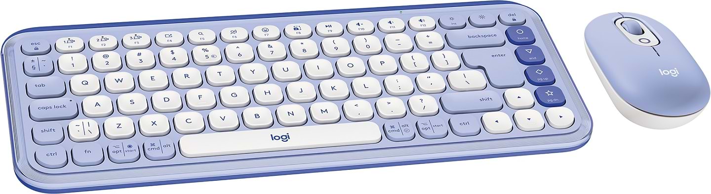 Клавіатура + миша бездротова Logitech POP Icon COMBO Lilac (920-013078) - Фото 1
