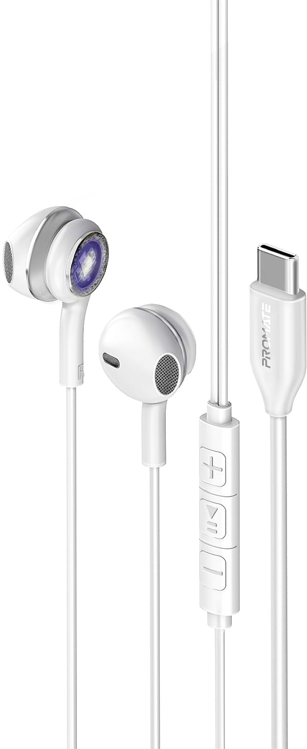 Фото - Навушники вкладиші дротові Promate lumibuds-c.silver