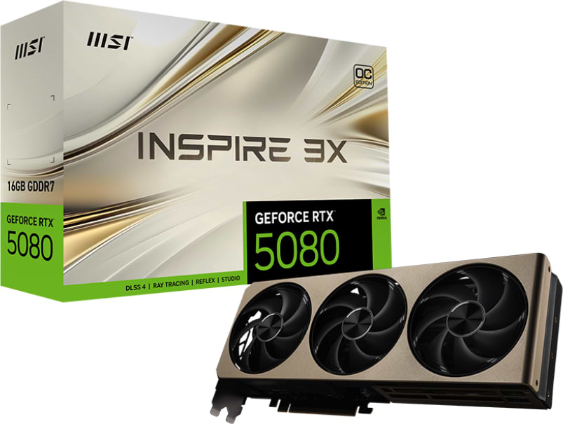 Видеокарта MSI GeForce RTX 5080 16G INSPIRE 3X OC (G5080-16I3C)