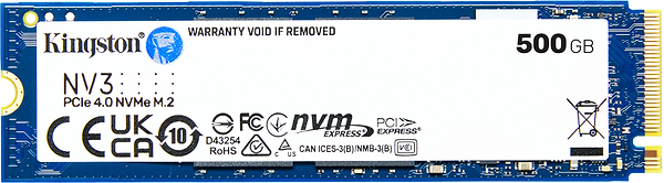 Фото - SSD-накопичувач внутрішній Kingston NV3 500GB M.2 2280 NVMe PCIe 4.0 x4 3D NAND (SNV3S/500G)