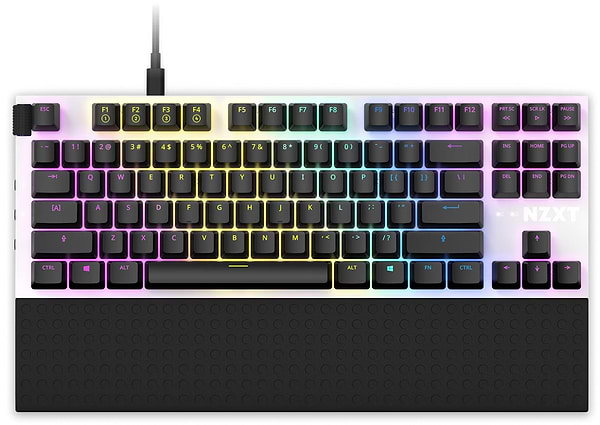 Фото - Клавіатура дротова ігрова NZXT TKL (ANSI) White (KB-1TKUS-WR)