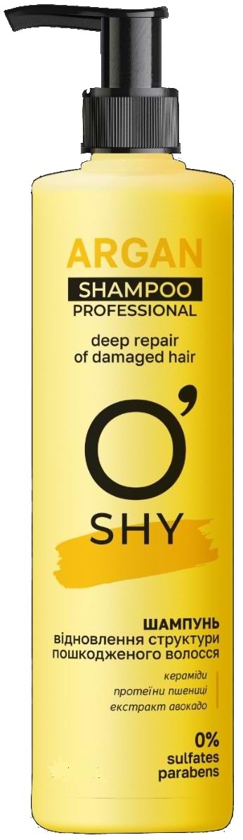 Фото - Шампунь женский O'Shy Professional Argan. Восстановление структуры поврежденных волос 400 мл (4820263233863)