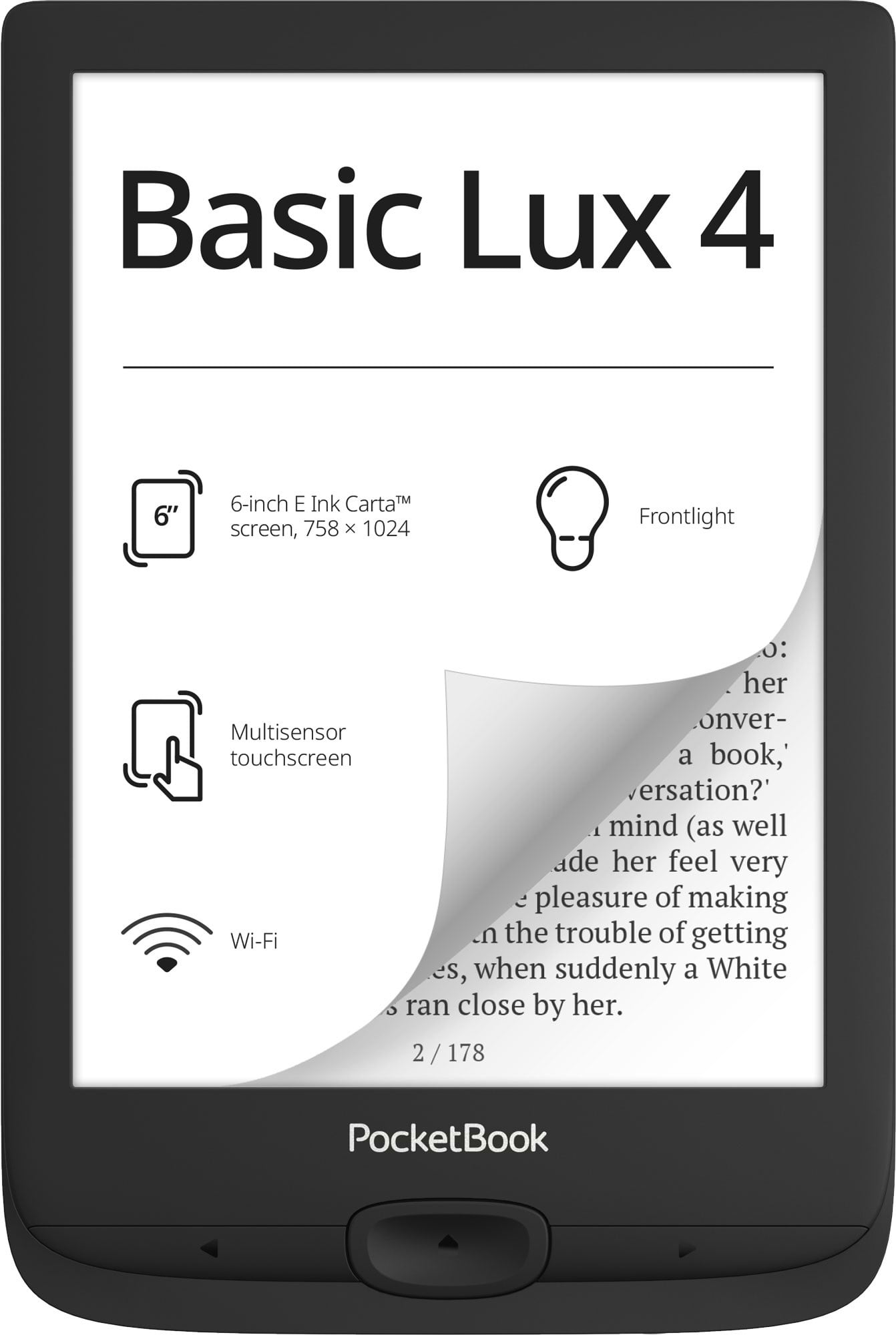 Електронна книга PocketBook 618 Basic Lux 4 Black (PB618-P-WW) - Фото 1