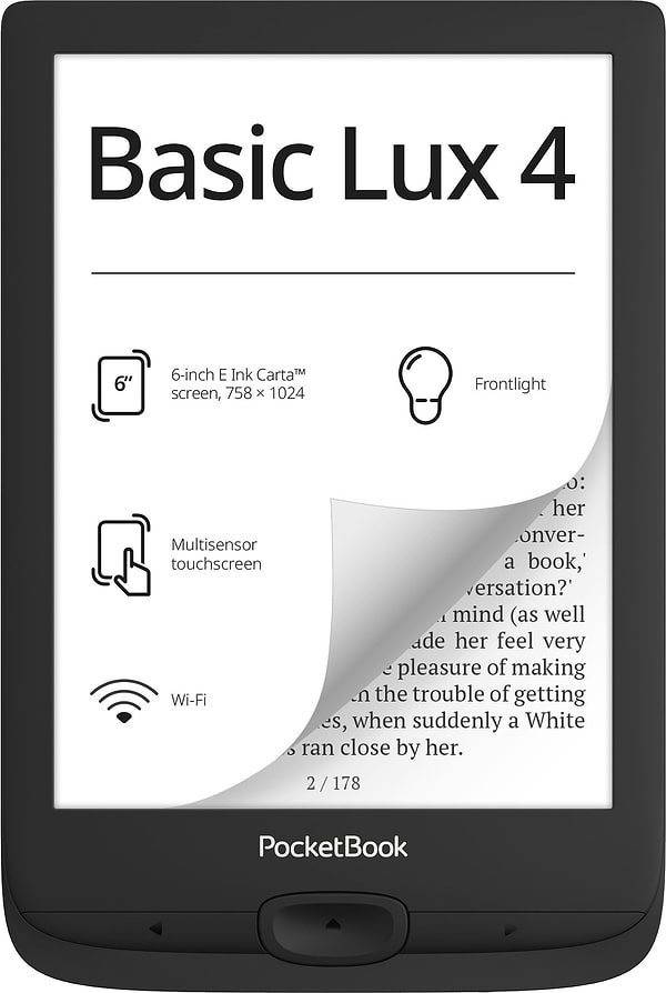 Фото - Електронна книга PocketBook 618 Basic Lux 4 Black (PB618-P-WW)