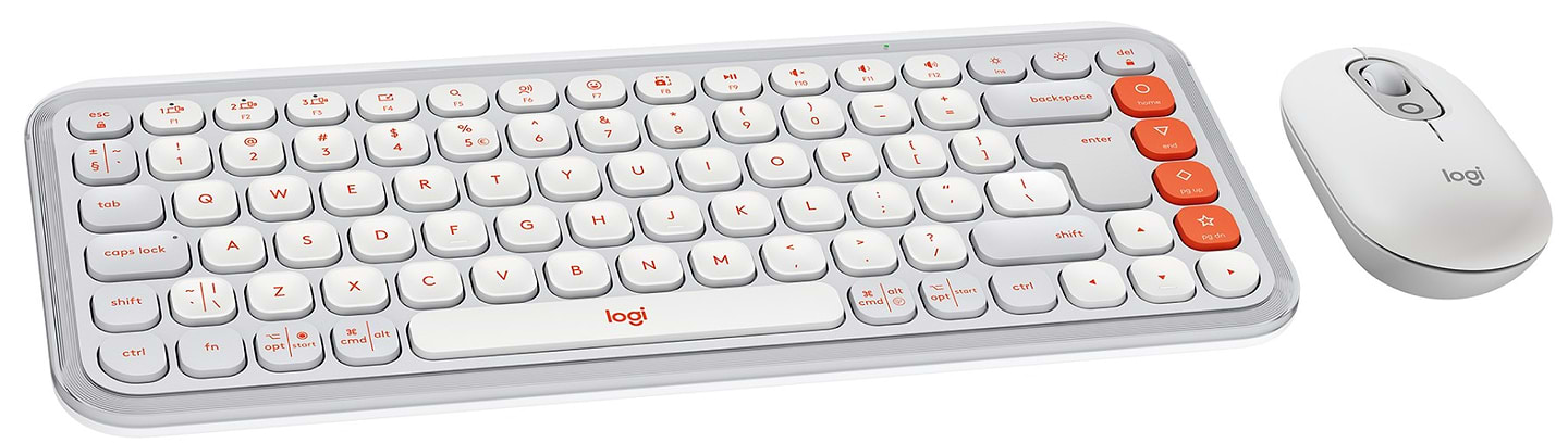 Клавіатура + миша бездротова Logitech Pop Icon Combo Off White (920-013141) - Фото 1