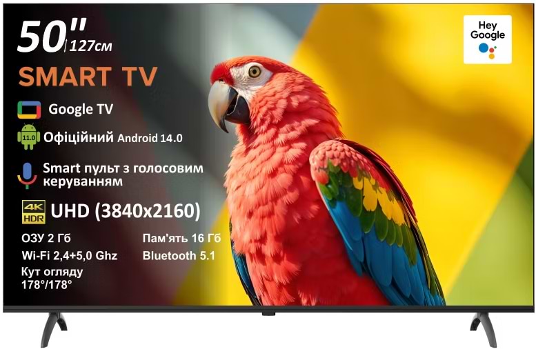 Телевізор Prime Technics 50U16SG14FR - Фото 1