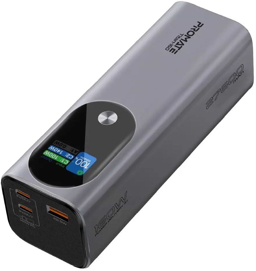 Батарея мобильная Promate Titan-160 27600 mAh 2xUSB-C PD USB-А QC3.0 (titan-160) - Фото 1