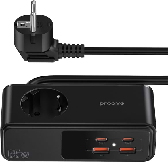 Сетевой фильтр Proove Homester Pro 65W (AC + 2xType-C + 2xUSB) 1.5m Black (PSHP25002201) - Фото 1