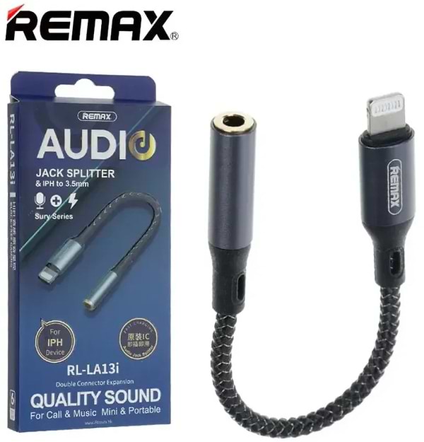 Фото - Переходник Remax Jack 3.5AUX - Lightning Sury (RL-LA13i)