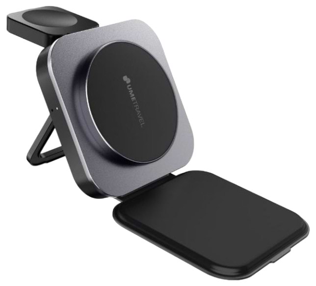 Бездротовий зарядний пристрій UMETRAVEL 3 in1 TRIP33 15W Metal/Gray