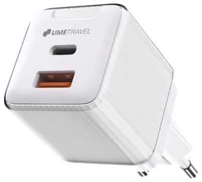 Мережевий зарядний пристрій UMETRAVEL A9 C+U 45W GaN White - Фото 1
