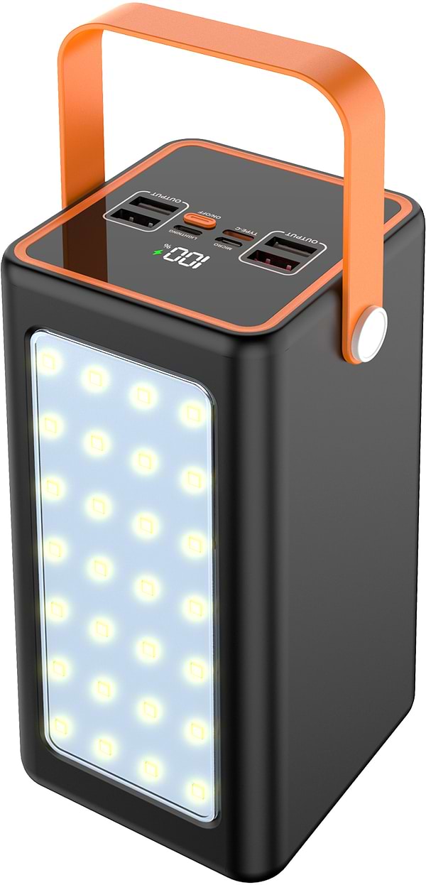 Фото - Батарея мобільна Y-Kryptone GT-72 LED Light 70000 mAh QC3.0 22.5W 66W Super Fast Charge Black (YK-GT72L-B)