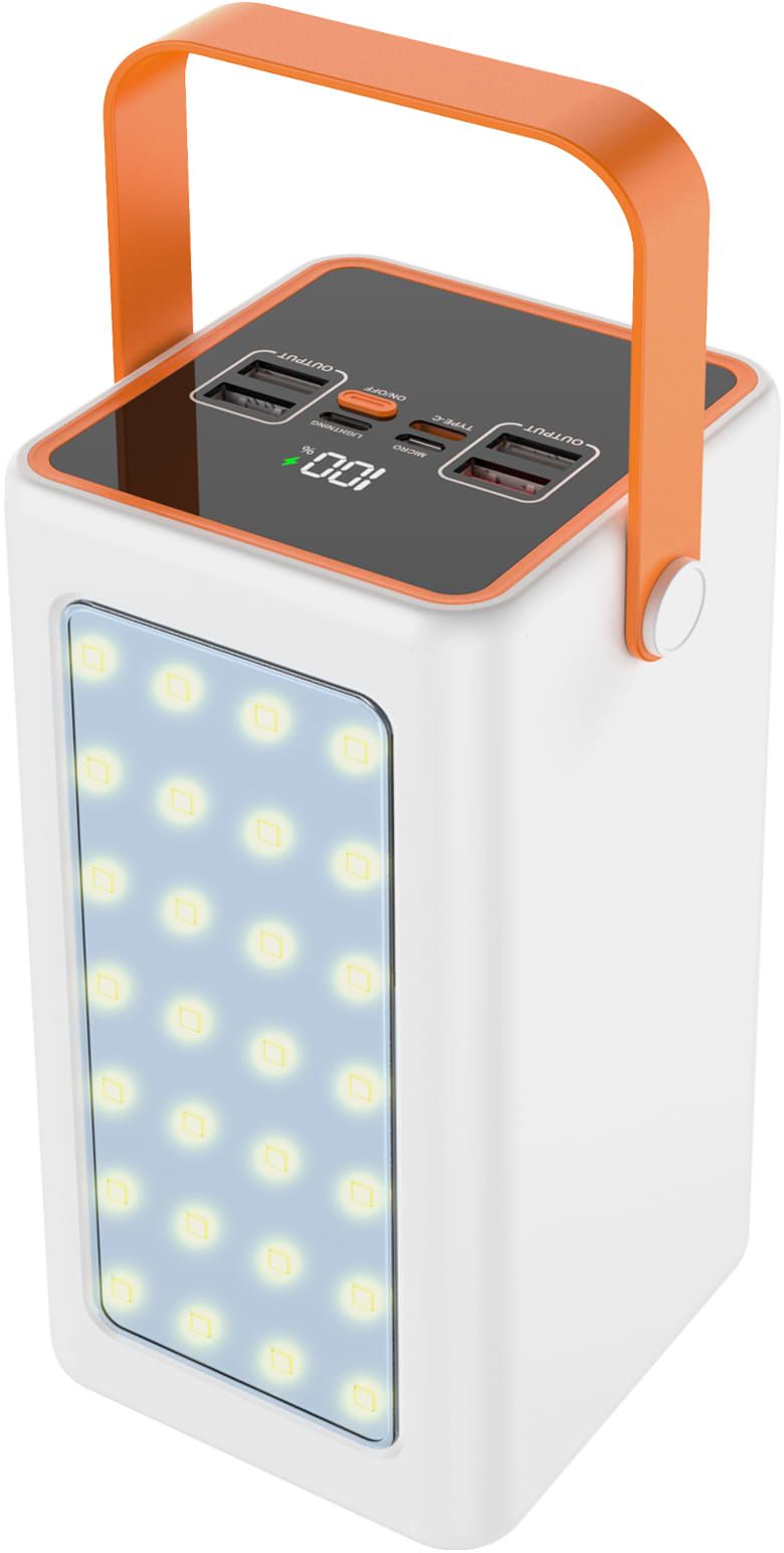 Батарея мобильная Y-Kryptone GT-72 LED Light 70000 mAh QC3.0 22.5W 66W Super Fast Charge White (YK-GT72L-WH) - Фото 1