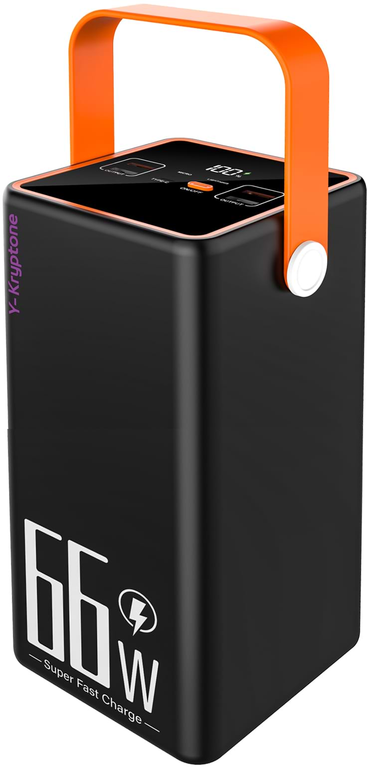 Батарея мобильная Y-Kryptone GT-92 LED Light 90000 mAh QC3.0 22.5W 66W Super Fast Charge Black (YK-GT92L-B) - Фото 1